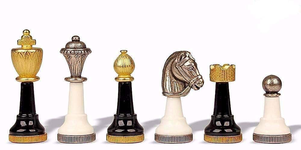 141bn_metal_chess_set_profile_both_colors_1000_logo__48157.1430520865.1280.1280 Jeu d'Echecs "Staunton Design" en Métal Massif Laqué Noir et Blanc