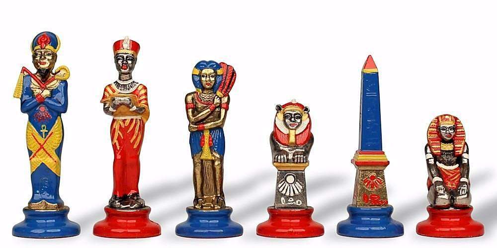 1954_egyptian_theme_chess_set_both_colors_1000__39257.1442329495.1280.1280 Jeu d'Echecs en Métal Peint à la Main "Égypte"